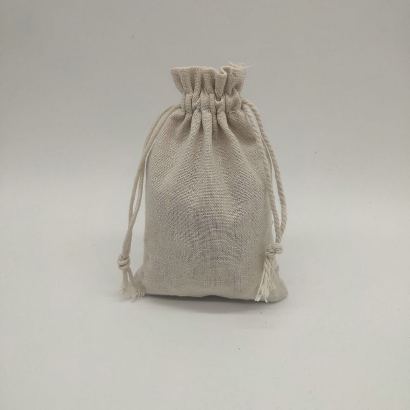 Picture of Spot Cotton Drawstring Flap Pocket Pants Wholesale Storage Bag Travel Cloth Bag Cotton Linen Bag Bracelet Jewelry Packaging Cotton Bag