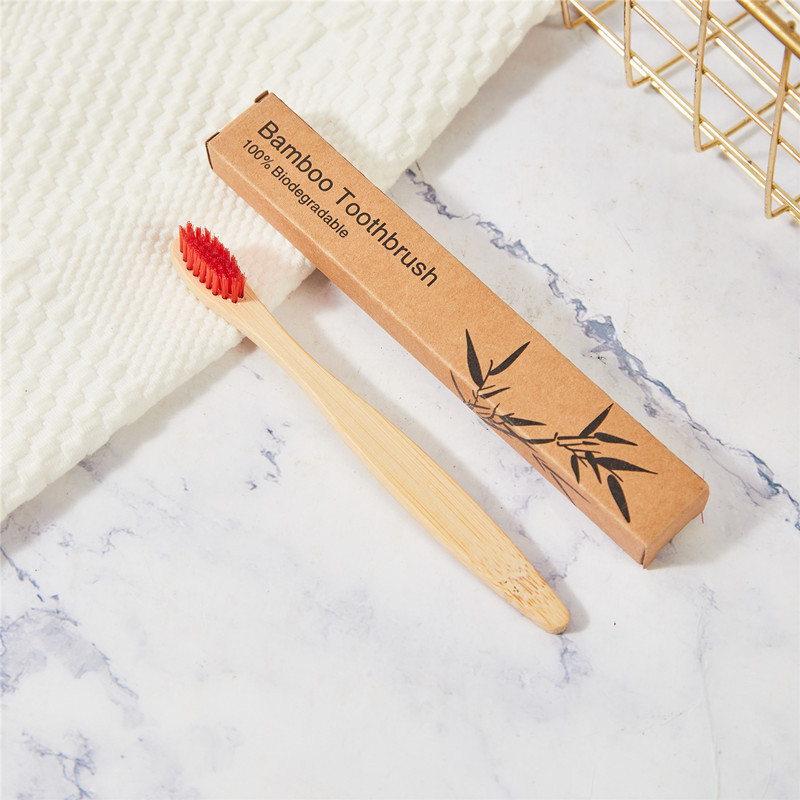 Picture of Hotel Bamboo Toothbrush Bamboo Toothbrush Bamboo Charcoal Kidsren's Bamboo Handle Wooden Soft Hair Logo Portable Environmentally Friendly Kidsren's Health