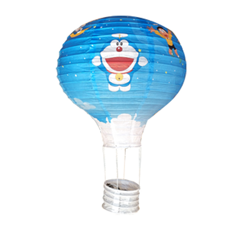 Picture of 2020 new manufacturers wholesale hot air balloon paper lantern two-color stitching rainbow export wedding paper lantern decoration