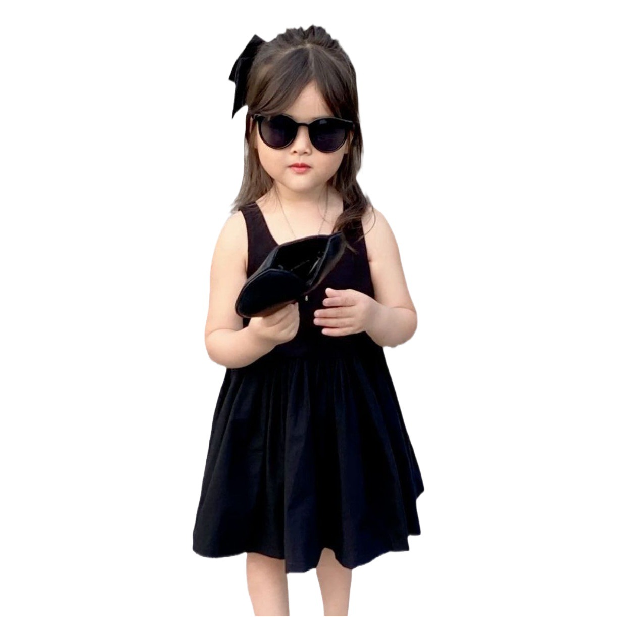 Picture of Girls Dress 2024 Summer Dress Girls Skirt Temperament Backless Cross Beach Suspender Skirt Discreet Tank Top