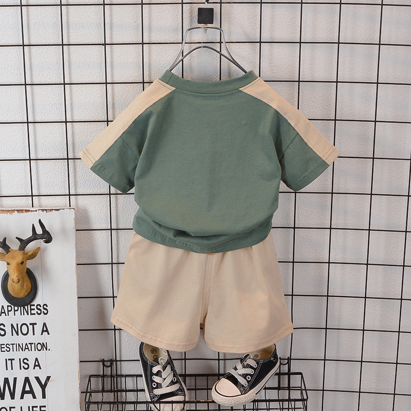 Picture of Boys' Summer Wear suit 2023 New Children's Korean-style Letter Short-sleeved Western-style Shorts Baby's Casual Children's Wear T-shirt