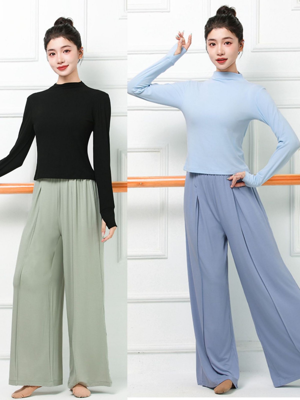 Classical Dance suit Practice Suit Top Long Sleeve Finger Women's Chinese Dance Suit Modern Body New Art Test Dance