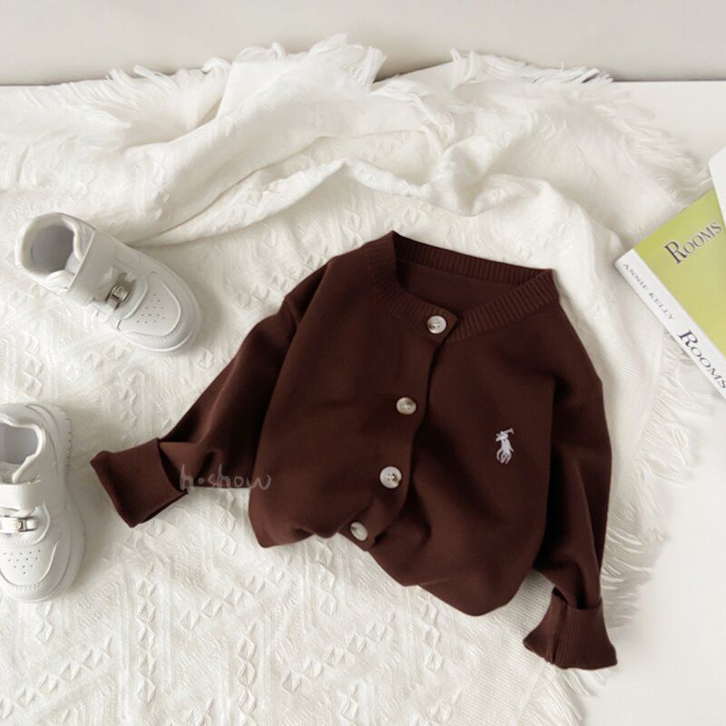 Picture of [in stock] Boys and girls winter striped cardigan children's sweater coat 2025 spring and autumn baby round neck