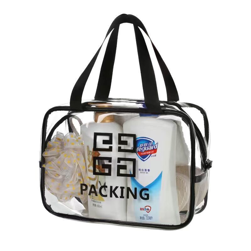 Picture of Pvc Transparent Cosmetic Bag Toiletry Bag Travel Satchel Cosmetics Bag Waterproof Large Capacity Satchel Cosmetic Bag Cosmetics Bag