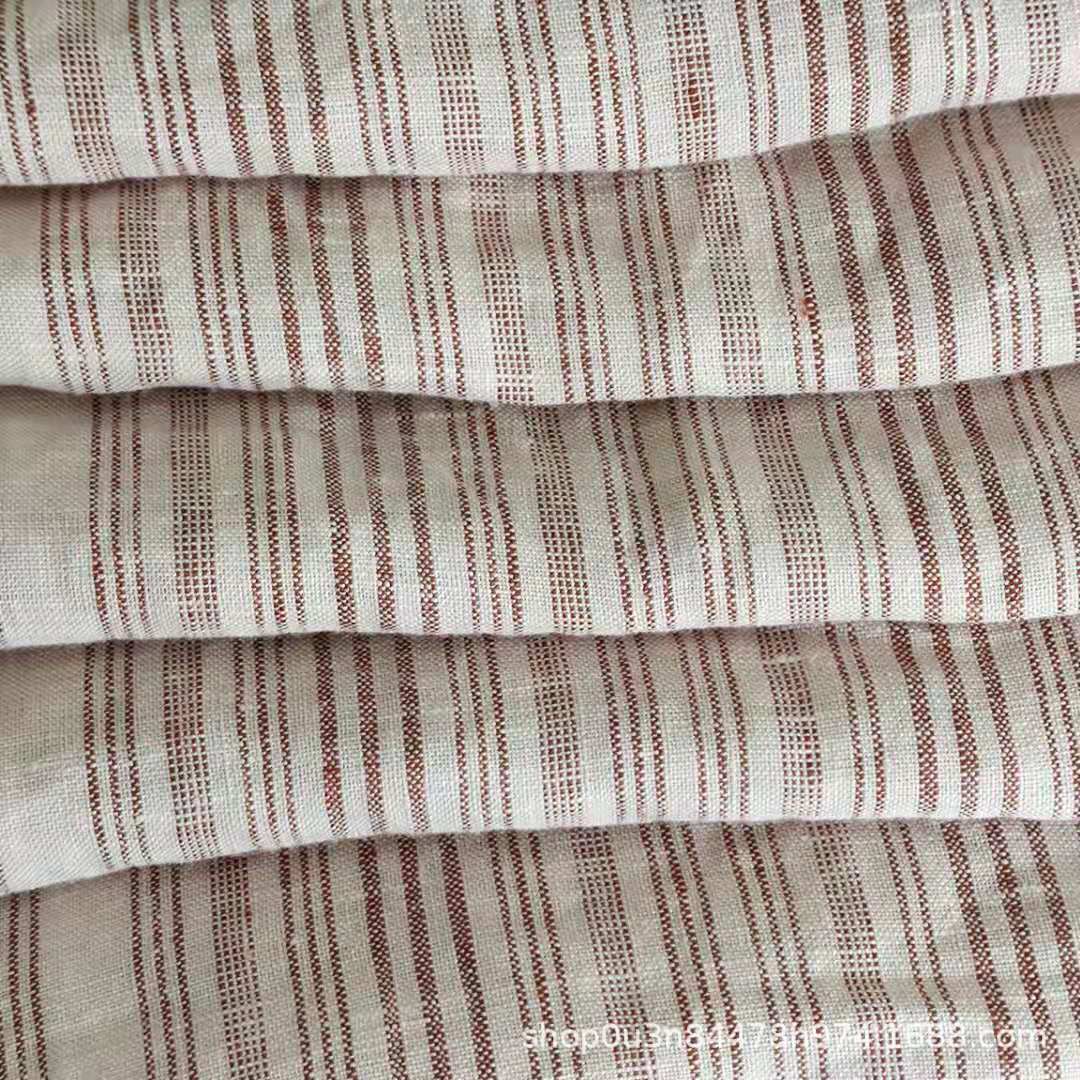 Picture of Pure Linen 280CM Horizontal Stripesd Enzyme Washing Fabric French Linen Curtain Fabric Linen Quilted Quilt Cover Cloth