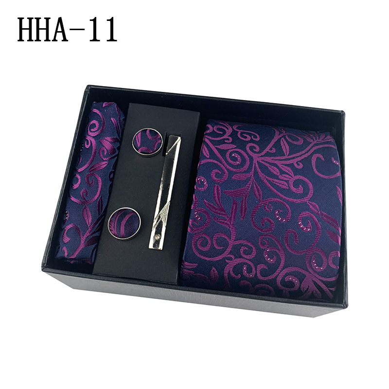 Picture of Factory Wholesale Men's Tie Business Dress Wedding Photo Suit Accessories Tie Cufflinks Square Tie Gift Box