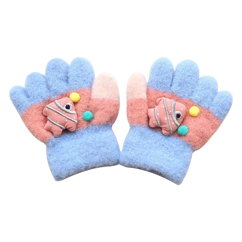 Picture of Children's Gloves Five Fingers Baby Autumn and Winter Cute Trendy Boys and Girls Students Thickened 1-3 Years Old 2 Warm Kids