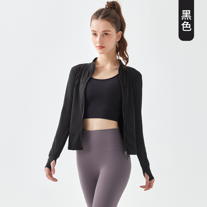 Picture of New Cross-border Sports Jacket Women's Long-sleeved Fitness Clothes Spring and Autumn Top Yoga Cardigan Running Yoga Clothes Blouse