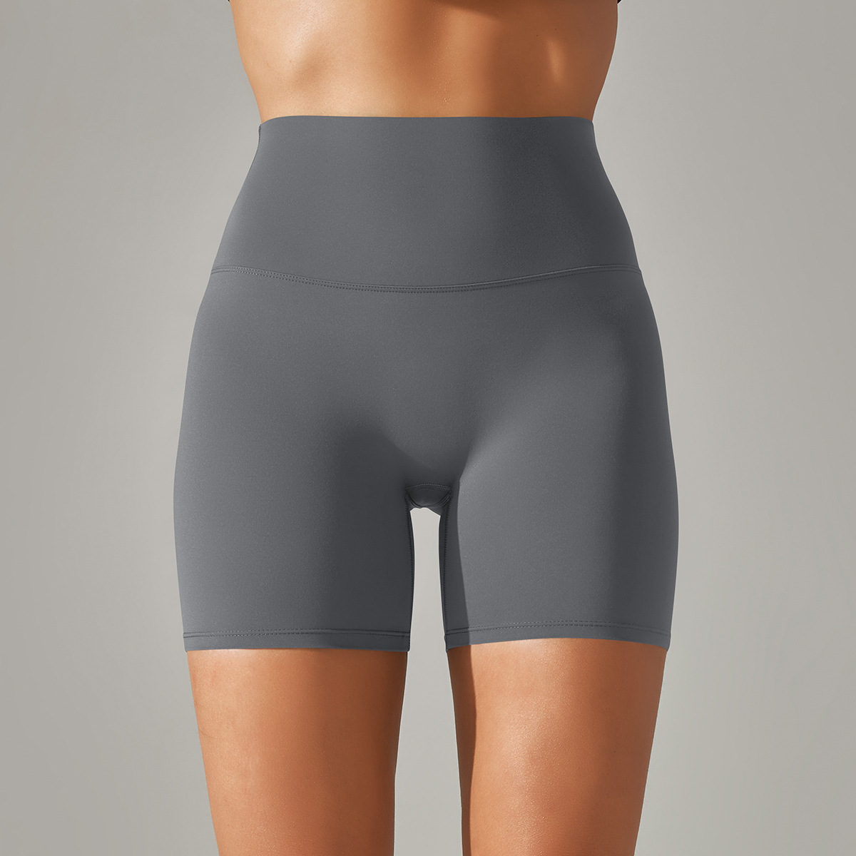 Picture of Spring and Summer New Solid Color Yoga Shorts Double-Sided Brushed Tight-Fitting High-Waist Elastic Sports Fitness Three-Point Yoga Pants for Women