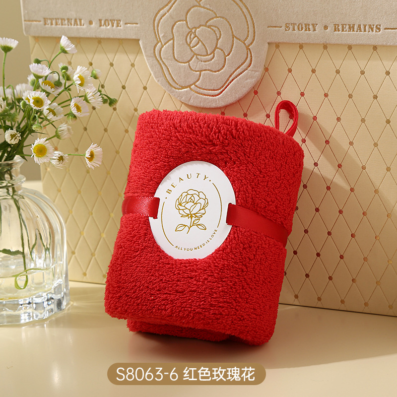 Picture of Hand gift towel can be hung hand gift towel coral fleece absorbent wedding gift wholesale