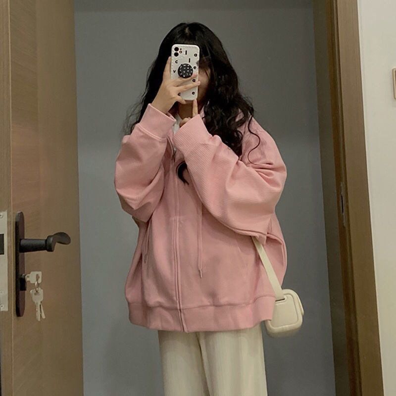 Picture of Spring and Autumn New Korean Style Waffle Sweatshirt Loose Slim Thin Casual Hooded Tops Design Top Women's Clothing