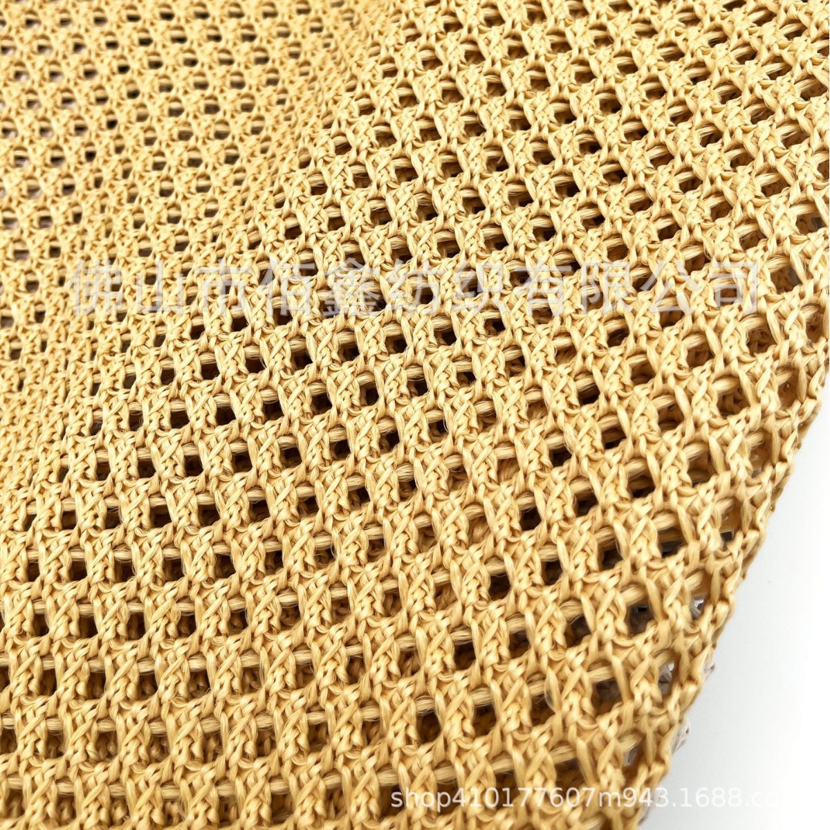 Picture of Crochet knitted pp mesh fabric woven cross hollow PE straw mat shoes and hat material luggage handbag decorative fabric handmade fabric