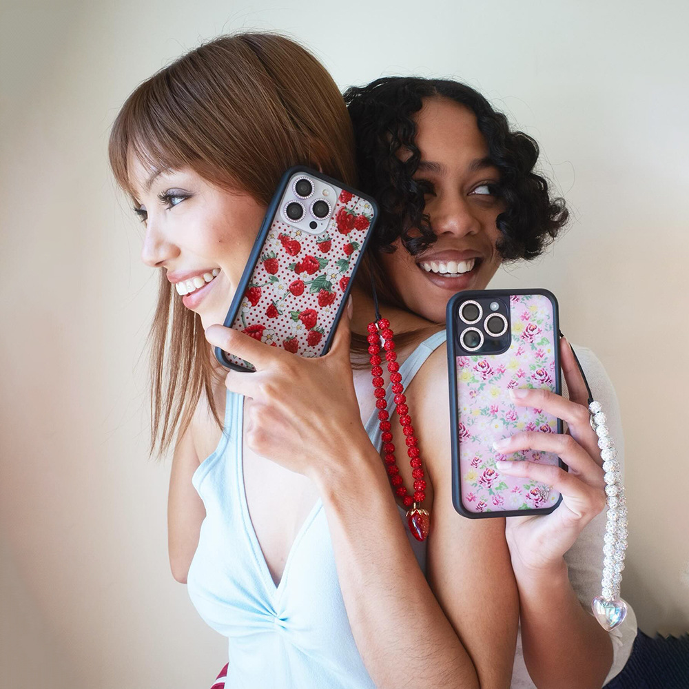WF Love Short Phone Chain Niche Girl's All-match Handmade Beaded Micro Diamond Ball Phone Case Hanging Decoration