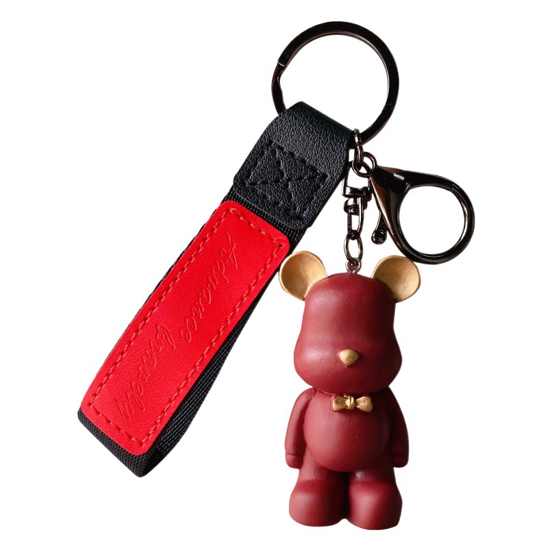 Creative Nordic Bow Tie Bear Keychain Girl Backpack Pendant Female Couple Car Keychain Ornament Bow Tie