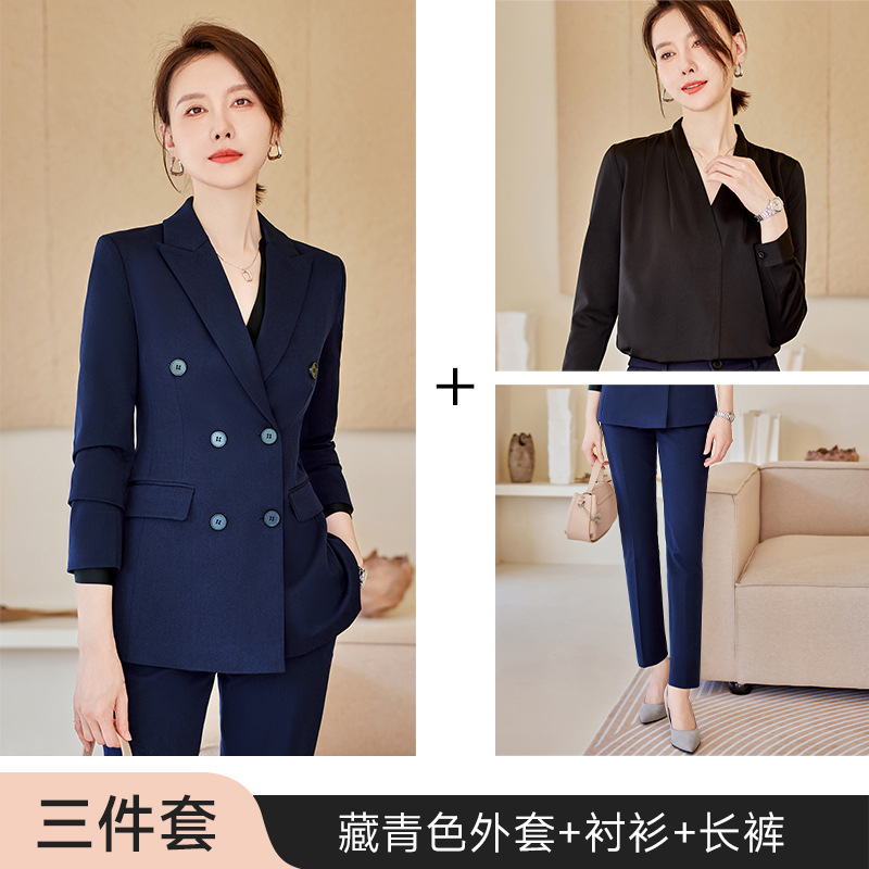 Picture of High-end Suit Jacket Women's Spring and Autumn Clothes Korean Temperament Business Wear Interview Dress Work Clothes Gray Suit suit