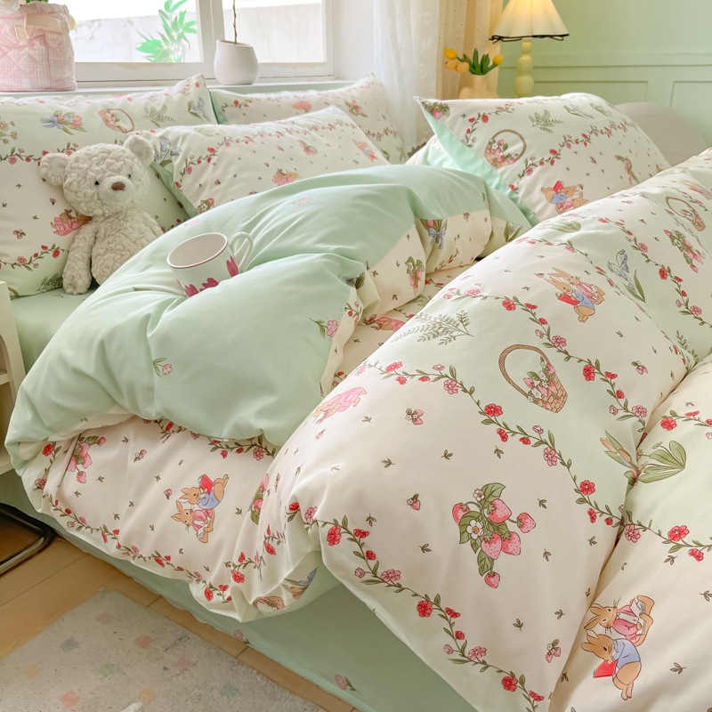 Ins cotton quilt cover small fresh cotton quilt cover twill quilt cover single double quilt cover bedding wholesale group purchase