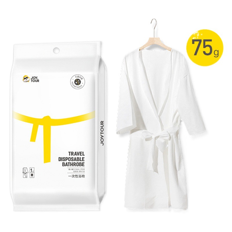 Picture of Disposable bathrobe women's long hotel travel supplies sauna sweat steaming hot spring men's bath clothes cotton disposable pajamas