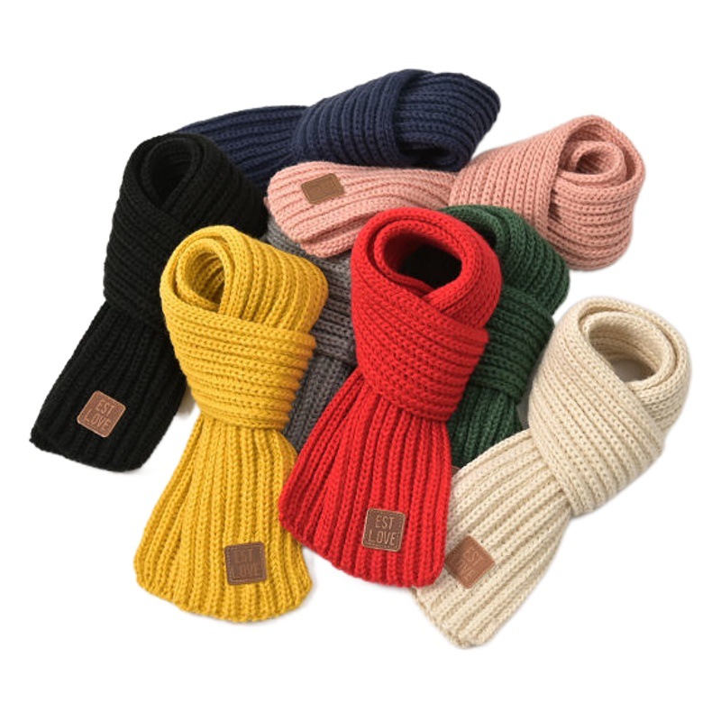 Live broadcast children's scarf winter Boys Girls baby soft warm wool scarf neck set all-match scarf tide