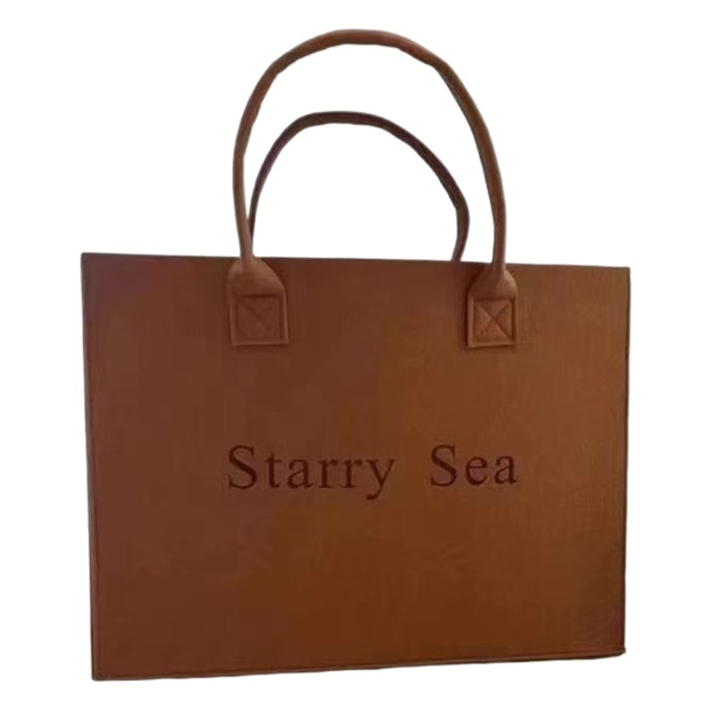 Wholesale Little Red Book Style Felt Bag Large Capacity Felt Tote Bag S Letter Bag Tiktok Tote Bag DIY Storage