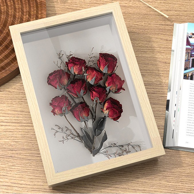 Picture of Three-dimensional hollow photo frame picture frame wholesale wall-hanging solid wood dried flower butterfly specimen frame handmade diy table crafts