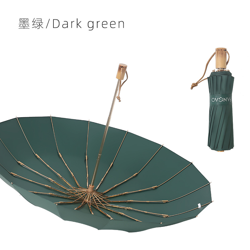 Picture of Large wholesale 16 bone automatic long handle umbrella sunshade sunscreen straight rod umbrella men's and women's dual-use umbrella customized advertising