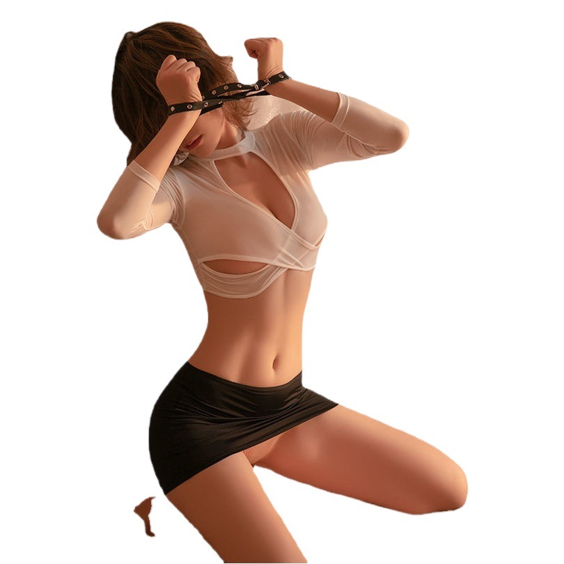 Sexy underwear wholesale sexy tight perspective hip Secretary skirt uniform set temptation ladies a generation of hair
