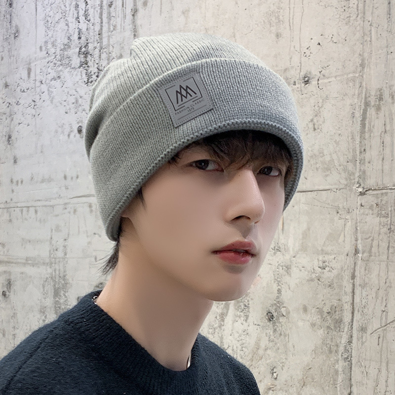 Hat Men's Winter Windproof Warm Beanie Knitted Hat Fashionable New Cycling Thickened Velvet Baotou Hat