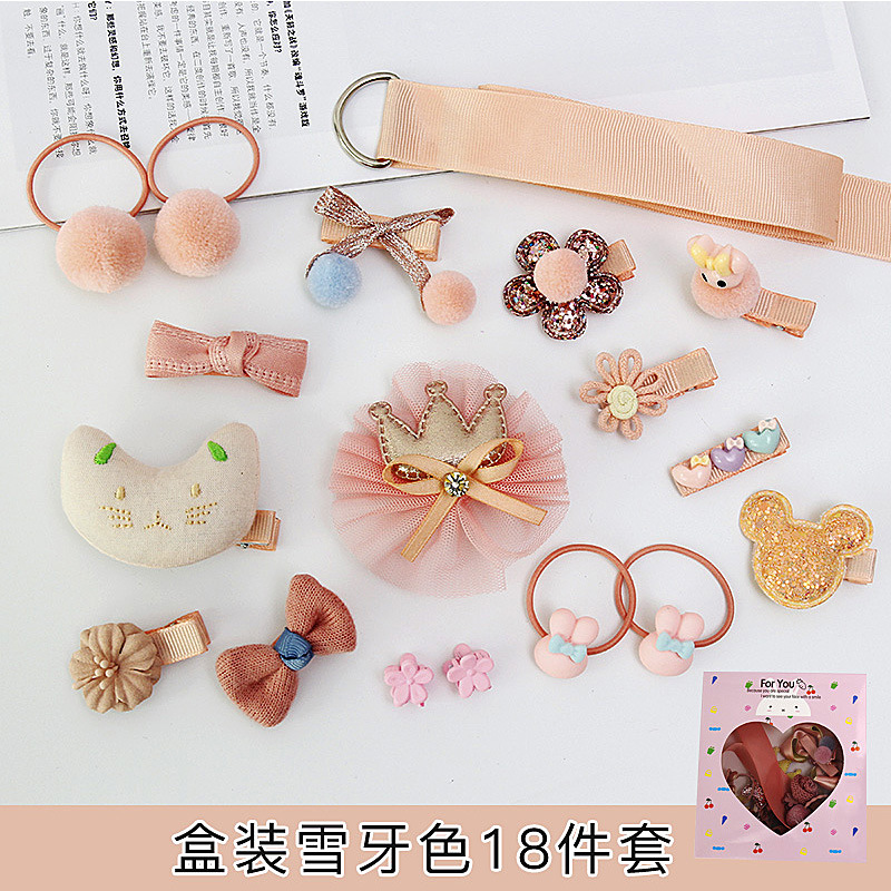 Picture of Korean Style Hair Accessories, Kidsren's Hairpins, 18-Piece Set, Girls' Hair Accessories, Baby Cute Hairbands, Girls' Hairpins, Baby Headbands