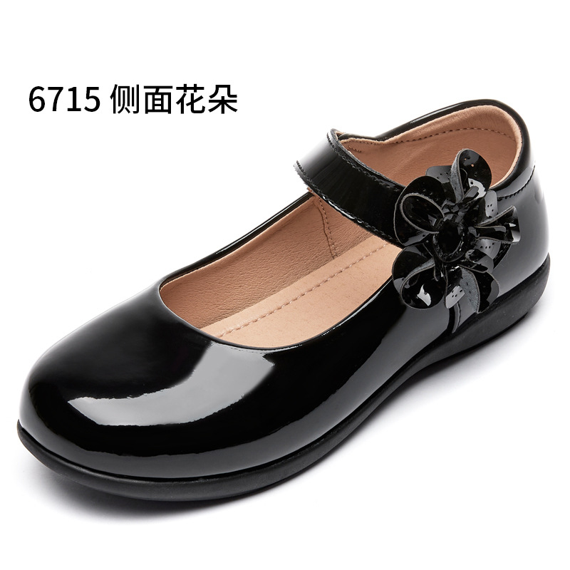 Picture of Girls Black Leather Shoes Performance Shoes Princess Shoes Small Leather Shoes Children's School Leather Soft Sole Shoes School Shoes