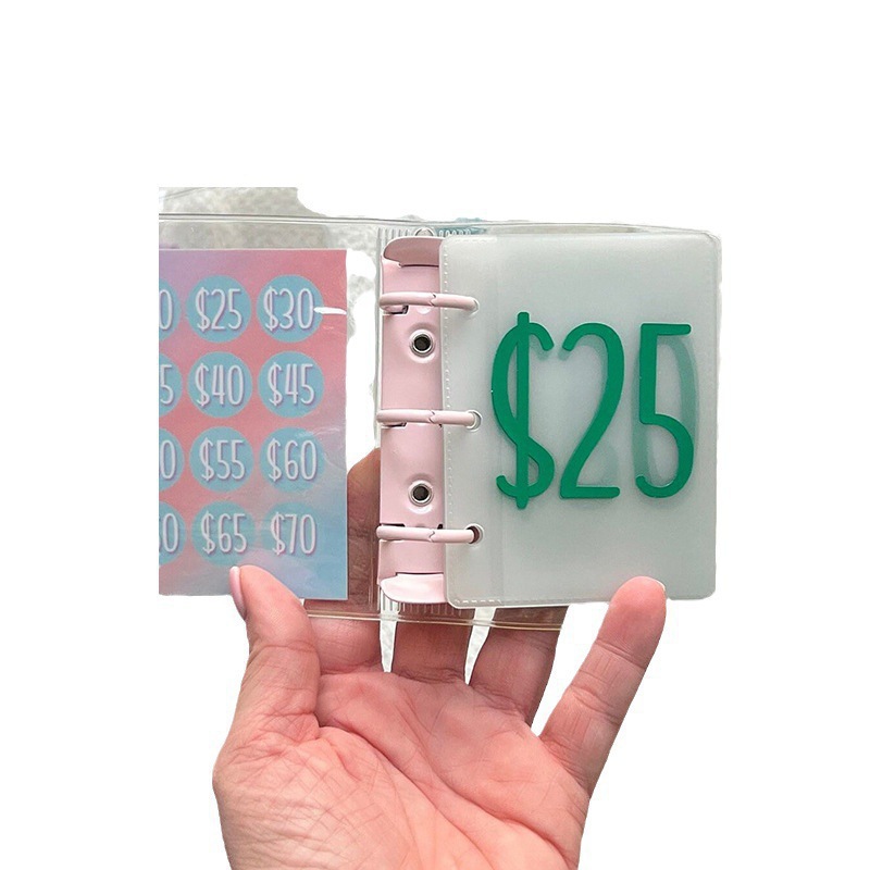 Picture of Cross-Border Spot Mini Binder Savings Challenge Money Clip Gift Mini Money Saving Loose Leaf