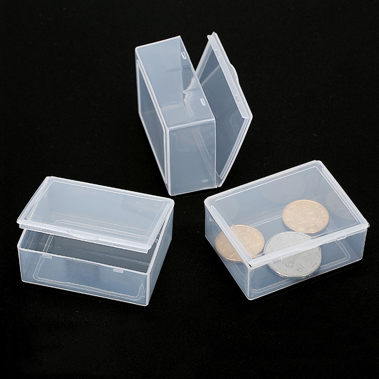 Transparent PP box rectangular plastic parts box packing box tool mini storage box with lid jewelry storage box