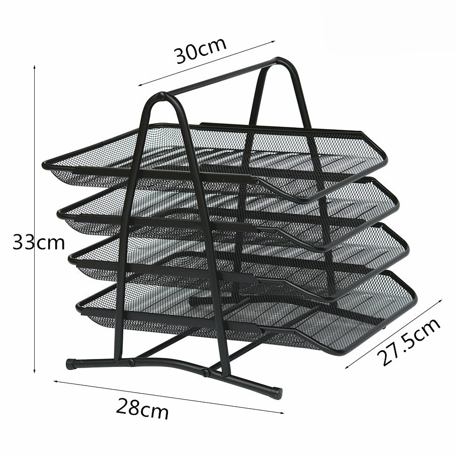 Picture of Factory three-layer four-layer metal file tray File column data sorting A4 file rack office desktop storage rack
