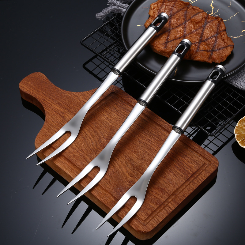 bbq Barbecue fork barbecue fork U-shaped fork stainless steel roast chicken fork barbecue utensils fish fork hot dog fork steak fork