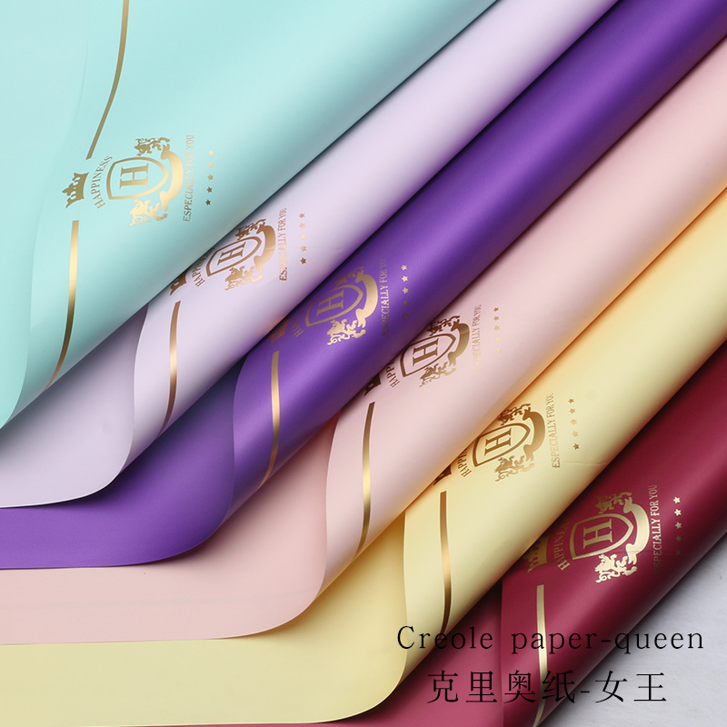 Huaxi Foreign Trade Creole Paper Queen Wrapping Paper Waterproof Floral Material Flower Wrapping Paper Wrapping Paper Wholesale