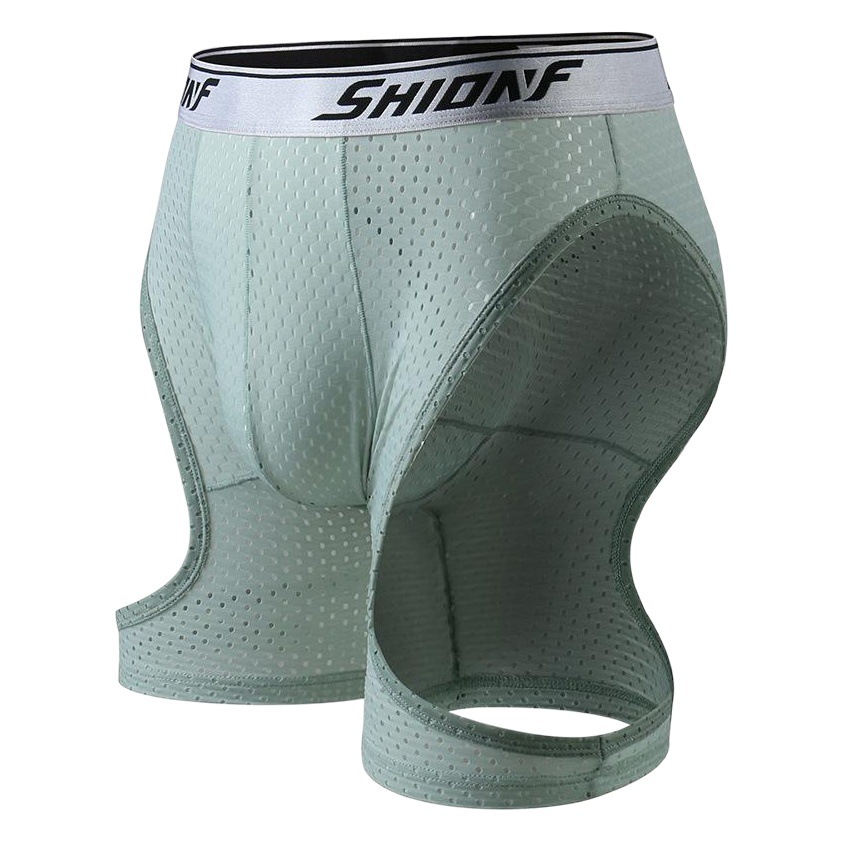 Men's Sports Underwear Men's Ice Silk Mesh Boxer Extra Long Running Tight Anti-wear Legs Large Size Cross-border Trousers