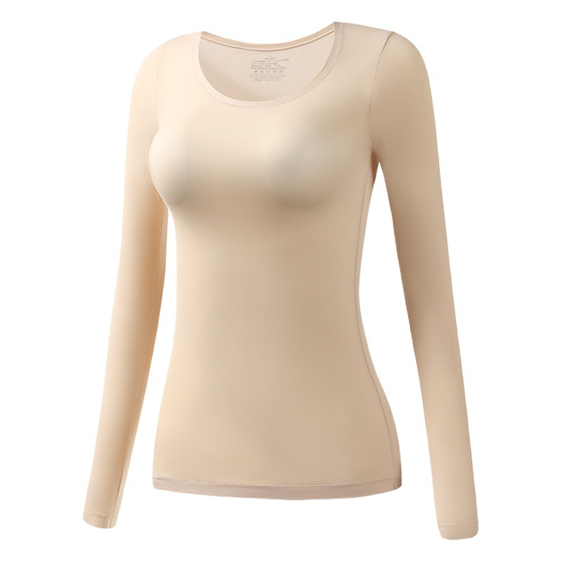 Autumn and Winter Internet celebrity skin care clothing suit warm suit moisturizing thin seamless high elastic long sleeve bottoming shirt constant temperature top for women