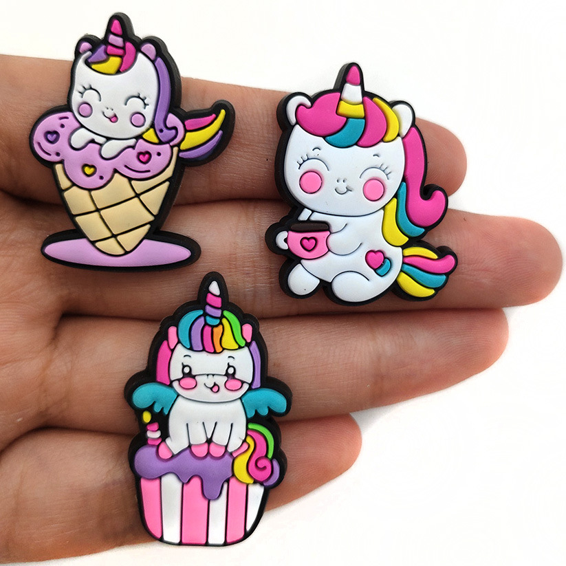 Picture of suit Cute Cartoon Unicorn Shoes Flower Croc Hole Shoes Shoe Buckle Garden Shoes Decorative Buckle