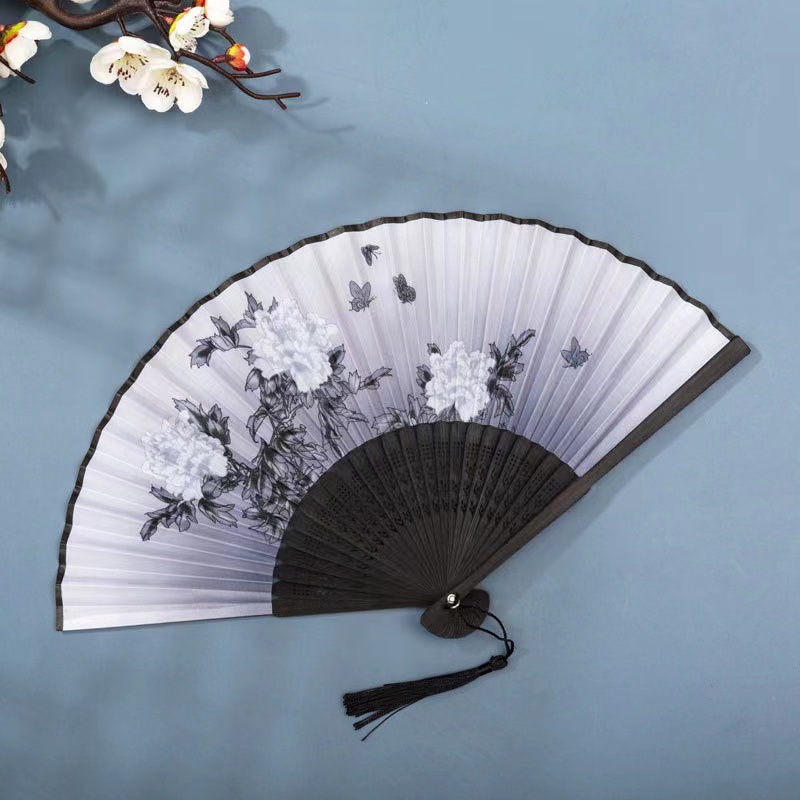 Picture of Folding Fan Bamboo Ancient Fan Student Girl Chinese Style Small Fan Scenic Spot Export Wholesale Retail Gift Decorative Fan