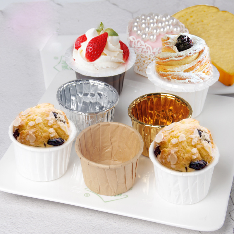 Mafen Cup Cake Cuppers Film Oil-proof Paper Stoppers Aluminum Curling Cup Tulip Paper Cup Love House Baking Supplies