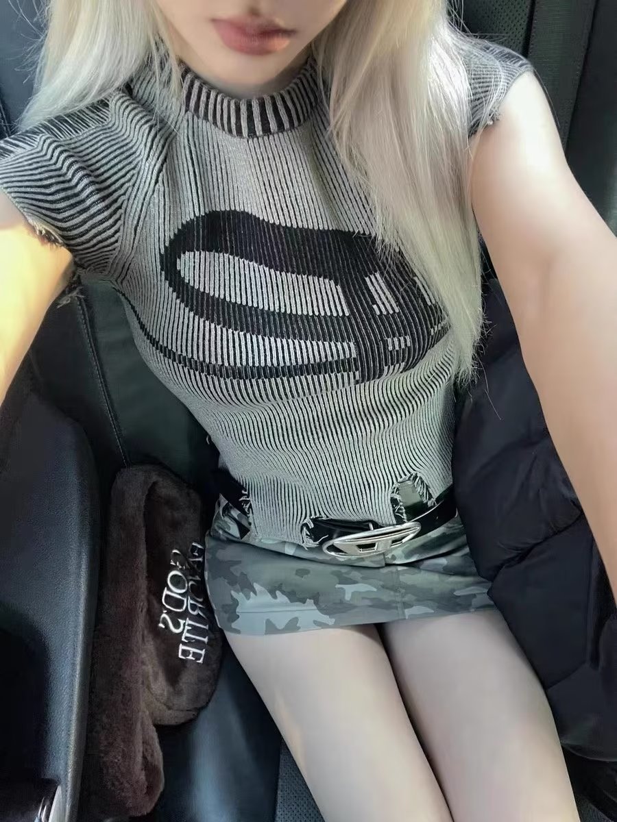 2023 Summer New Waistcoat Loose plus size Casual Sleeveless T-shirt Women's B8870-p38 Control 59 Outer Wear