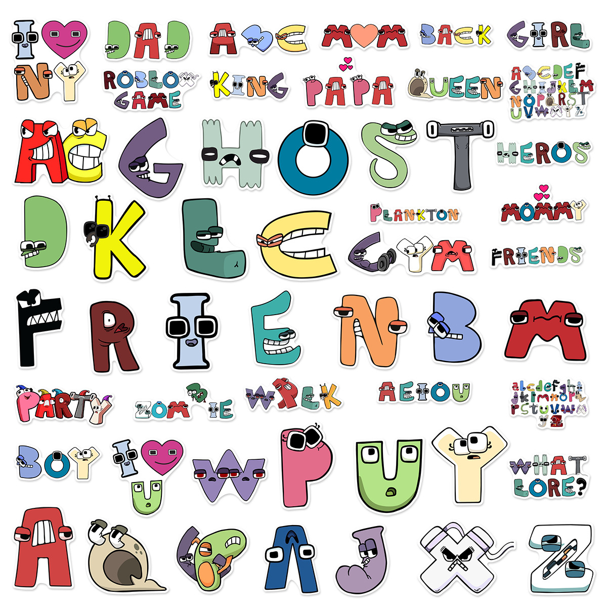 Picture of 50 sheets Alphabet Lore letter legend graffiti sticker decoration party water cup phone case waterproof sticker
