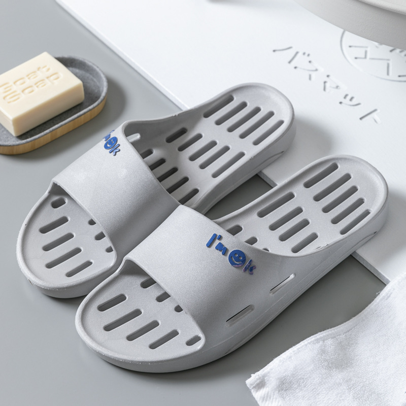 Picture of Monique home drag four seasons bath leaky slippers women's hollow non-slip couple bathroom quick-drying drain drag men