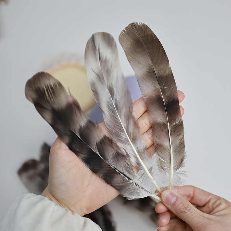 Picture of Wholesale in stock reed flower nest feather blue and white natural pheasant feather DIY decorations feather accessories hat headdress material