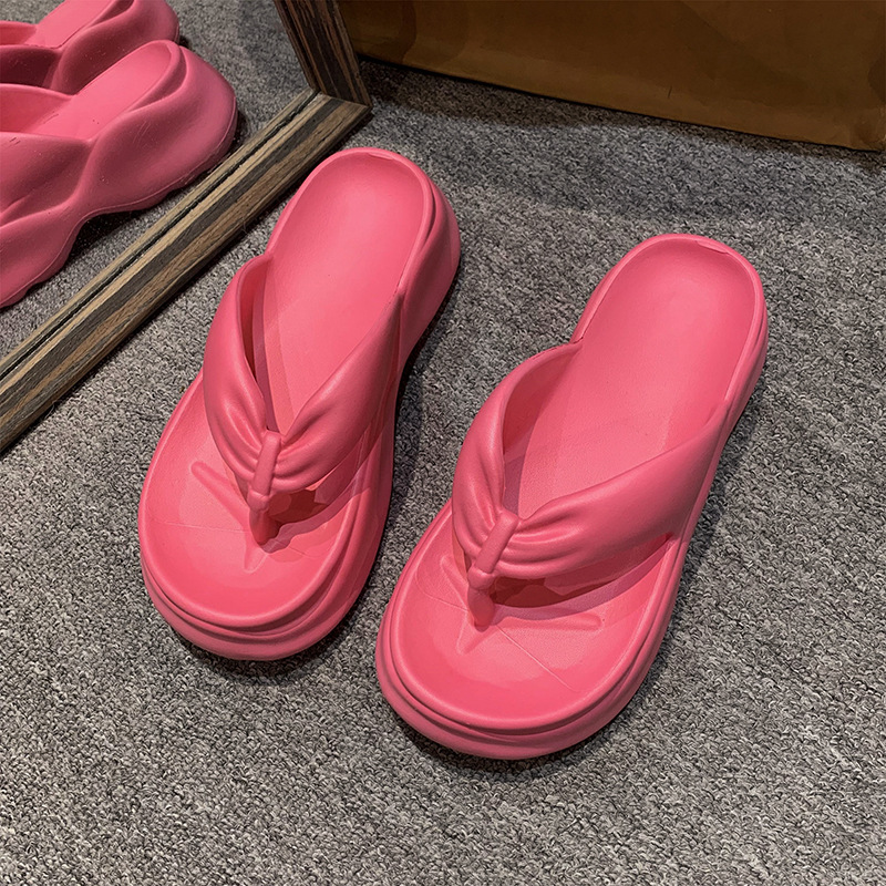 Picture of 2025 New Thick-Soled Flip-Flops for Women to Wear as Outerwear, Non-Slip, Anti-Odor High Heels, Seaside Beach Eva Flip-Flops for Women, Summer