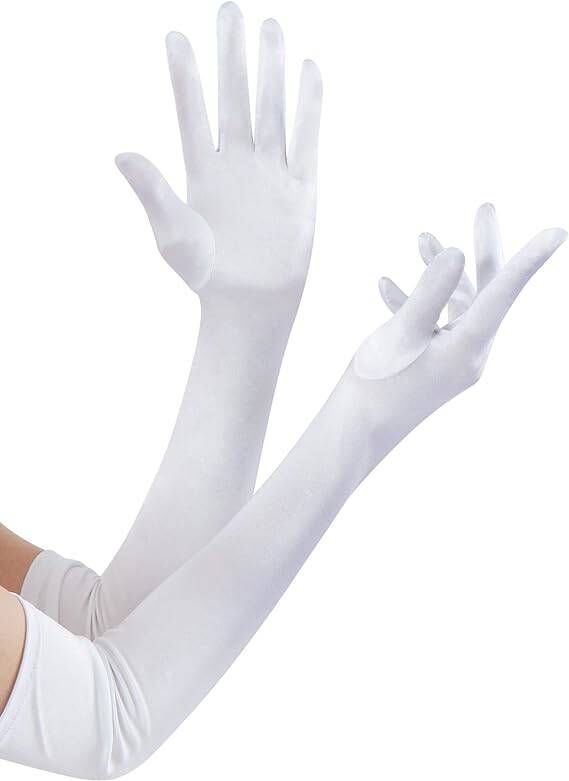 Picture of Satin Gloves Extra Long Dress Satin Gloves Wedding Performance Prom Gloves Costume Accessories Dance Gloves