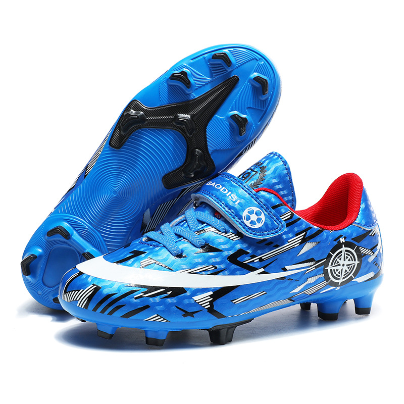 Cross-border in stock football shoes men's Velcro TF broken nail long nail student youth training competition nail football shoes
