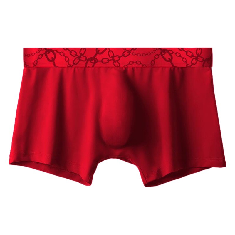 Men's Underwear Youth Ice Silk Boxers Mid-Waist Sexy Boxer Underpants Summer Thin Comfortable Breathable Men's Pants