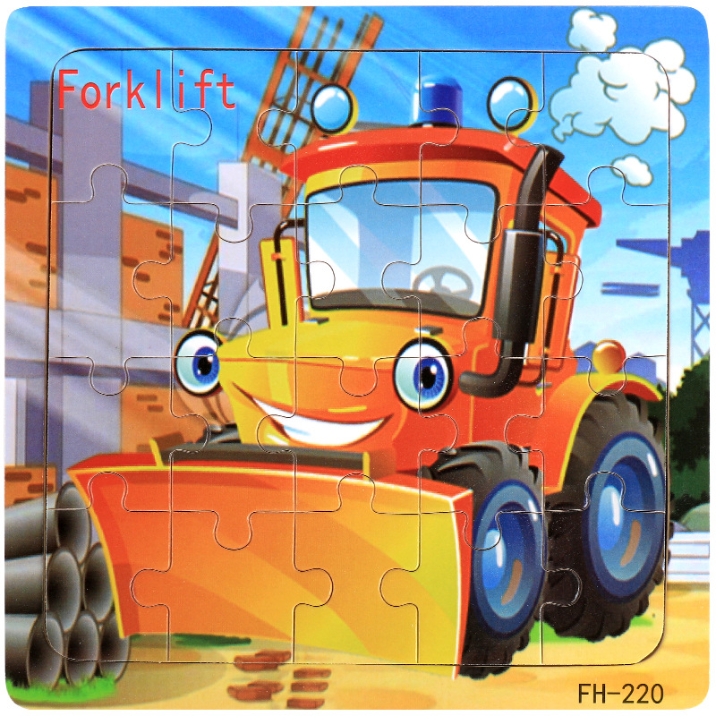 Picture of 20 Pieces of Wooden Kidsren's Intellectual Toys, Wooden Puzzles, Cartoon Animals, Street Stall Toys, Factory Direct Supply