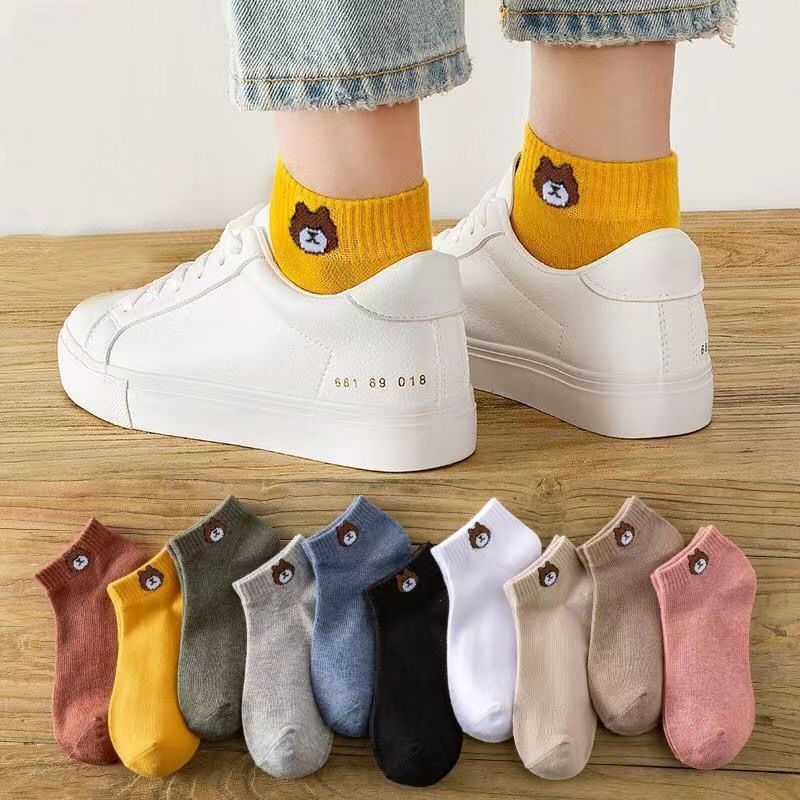 Picture of Socks women's summer thin bear boat socks ins sports men's spring and summer socks breathable with invisible socks wholesale