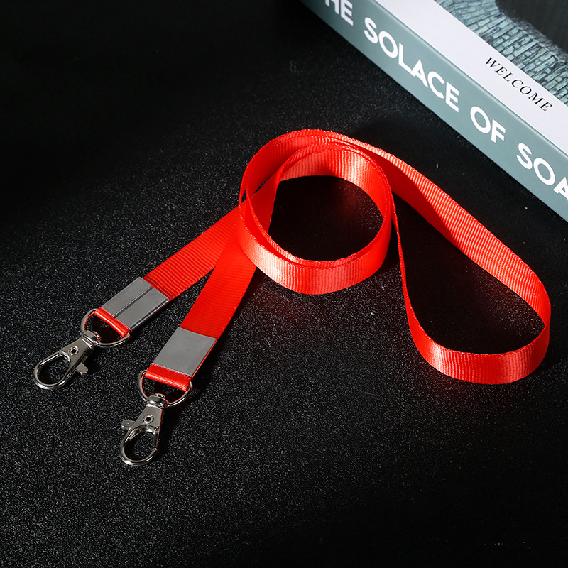 Picture of Lobster hook double buckle key chain thickened lanyard work card badge lanyard work tag factory tag printed logo